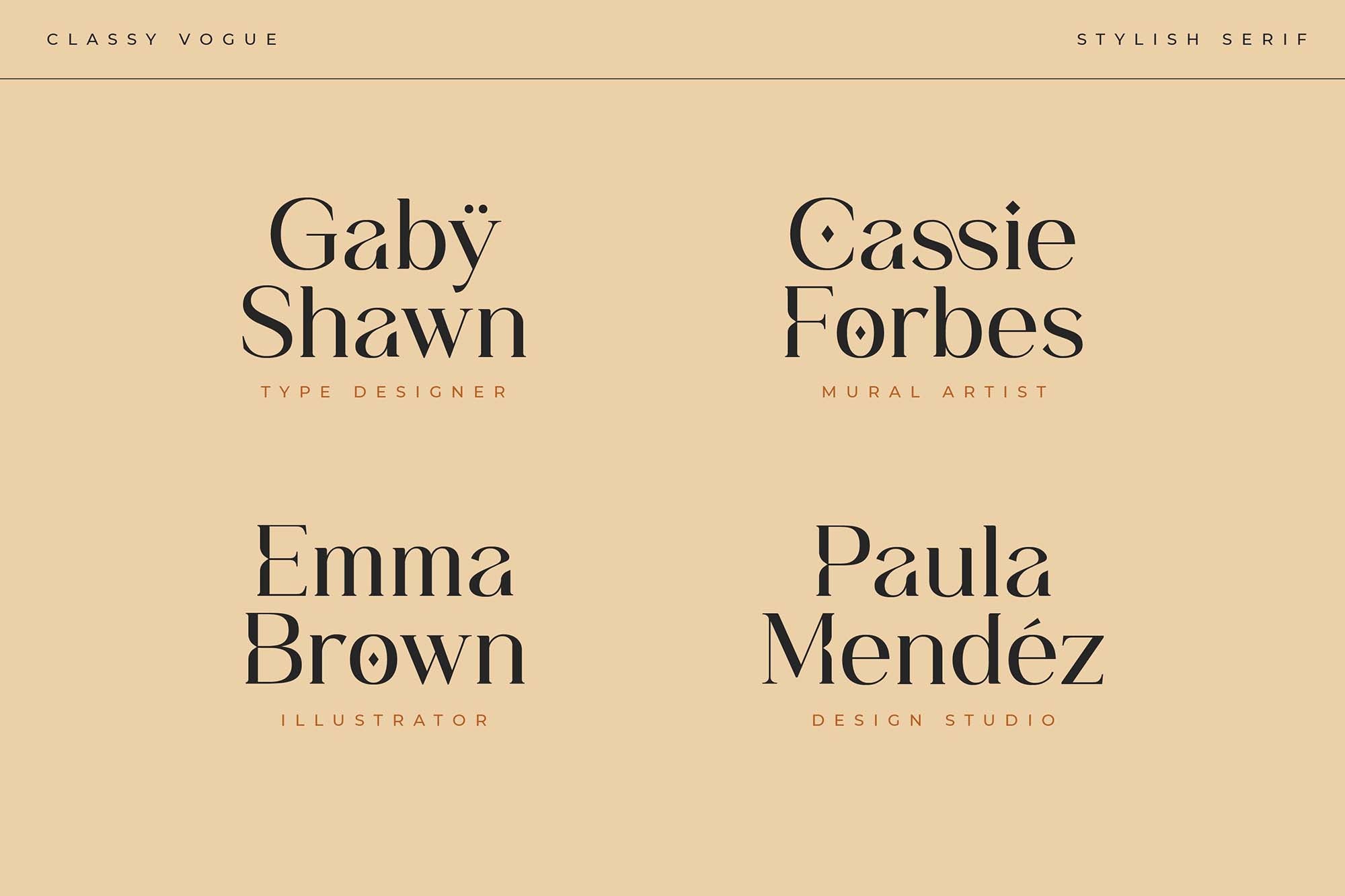 Classy Vogue Serif Font