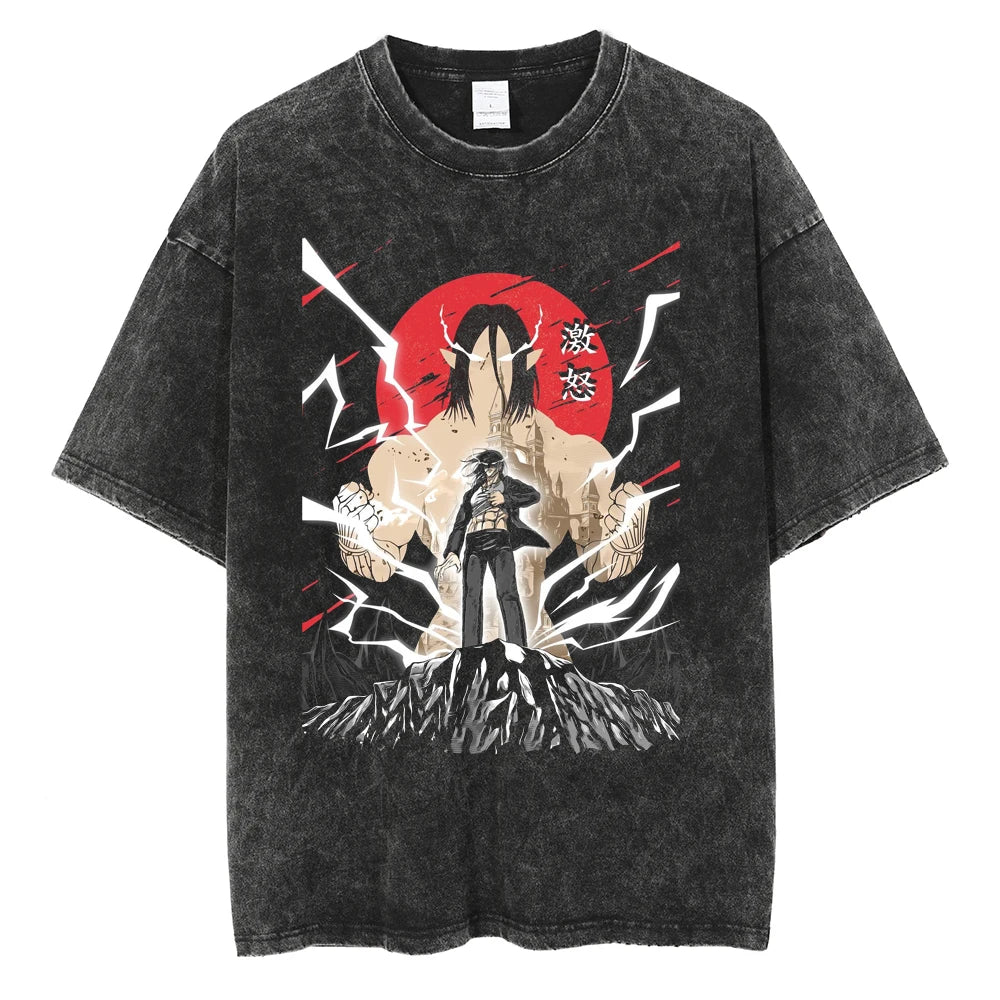Attack on Titan Eren Rumbling Power Oversized Vintage T-Shirt