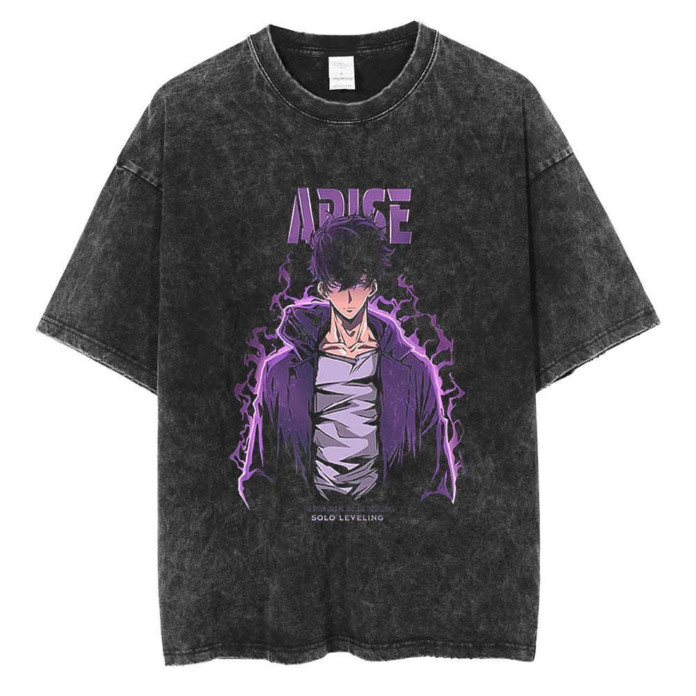 Solo Leveling Hunter's Path Oversized Vintage T-Shirt