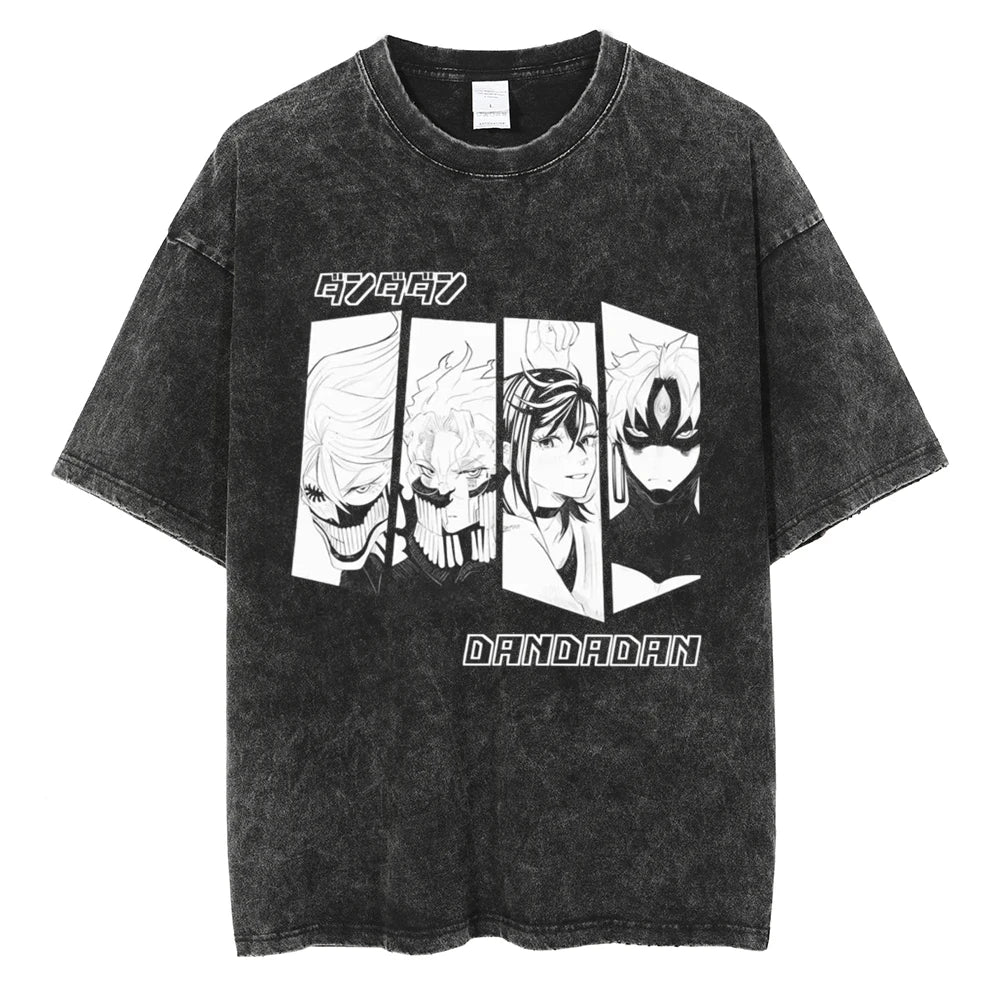 Dandadan Squad's Spirit Oversized Vintage T-Shirt